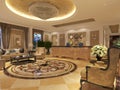 Interior of hotel reception hall 3D illustration Royalty Free Stock Photo