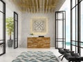 Interior of a hotel spa reception 3D illustration Royalty Free Stock Photo