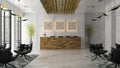 Interior of a hotel spa reception 3D illustration