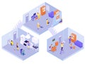 Interior House Cleaning Isometric Composition
