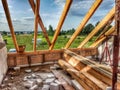 Interior of house under construction. Royalty Free Stock Photo