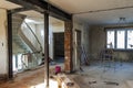 Interior of a house under construction. Renovation of an apartment Royalty Free Stock Photo