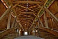 Interior of a huge covered bridge