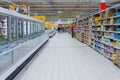 The interior of a hypermarket Auchan