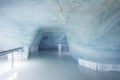 Interior of ice palace with empty footpath and beautiful tunnel
