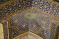 Interior of the Imam Mosque viewed from the entrance in Isfahan, Iran