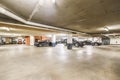 Interior of indoor parking lot