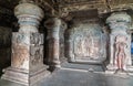 Interior of Indra Sabha temple at Ellora Caves, India Royalty Free Stock Photo