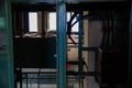 Interior of Industrial Electrical Cabinet with Wiring and Metal Frame Royalty Free Stock Photo