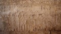 The interior inscriptions inside the tomb of petosiris the priest showing daily life in Minya in Egypt