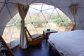 Interior inside Geodesic dome Tents in Asia. Royalty Free Stock Photo