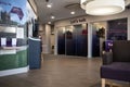 Interior inside of Natwest Bank high street branch showing waiting area Royalty Free Stock Photo