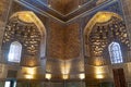 Interior inside the old ancient uzbek tomb - Amir Temur maqbarasi, GoÃ¢â¬Ëri Amir in Uzbekistan Royalty Free Stock Photo