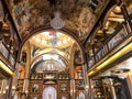 Interior inside the old orthodox Christian church in a Muslim Arab Islamic country with icons, prayers, god, murals, ornaments, pa