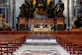 Interior inside the st peters basilica catholic church in the vatican city in rome, Royalty Free Stock Photo