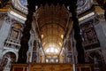Interior inside the st peters basilica catholic church in the vatican city in rome, Royalty Free Stock Photo