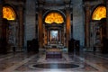 Interior inside the st peters basilica catholic church in the vatican city in rome,