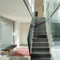 Interior, iron staircase of a modern house