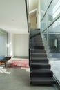 Interior, iron staircase of a modern house