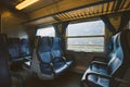 Interior of an Italian railway carriage. No people. Royalty Free Stock Photo