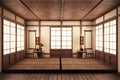 Mock up interior Japanese empty room tatami mat Designing the most beautiful. 3D rendering