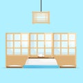 Interior japanese room vector illustration