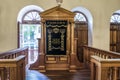 The interior of the Kahal Zur synagogue, once a large Orthodox establishment in Recife, Brazil, that was restored in 2002 as a