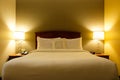 Interior of a king bed hotel room Royalty Free Stock Photo