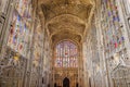 Interior of King\'s college chapel in the Cambridge University, United Kingdom. It features the Royalty Free Stock Photo