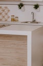 interior kitchen design table cutlery beige tone