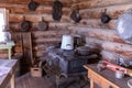 Interior of a kitchen in an old house in a homestead museum, Fort Rock, Oregon