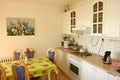 Interior of kitchen in Vila Klara, Smokovec.