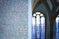 The interior of the Klausen synagogue is a memorial to the Jewish Victims of the Holocaust from Bohemia and Moravia. Wall of names