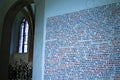 The interior of the Klausen synagogue is a memorial to the Jewish Victims of the Holocaust from Bohemia and Moravia. Wall of names