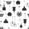 Interior lamps vector seamless pattern