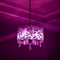 Interior lampshade purple and pink color lighting dark mood