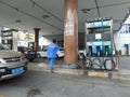 Interior landscape of automobile gas station Royalty Free Stock Photo