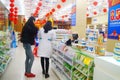 The interior landscape of a drugstore, a statue of a deer