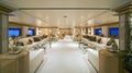 Refined interior of a large luxury motor boat Royalty Free Stock Photo