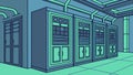 Interior of a Large Server Room or Data Center, vector design Generative AI Royalty Free Stock Photo