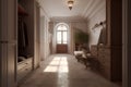 Interior of large wardrobe in Mediterranean style house Royalty Free Stock Photo