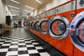 Interior of laundromat