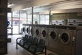 Interior of a laundry mat facility. Royalty Free Stock Photo