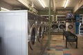 Interior of a laundry mat facility. Royalty Free Stock Photo