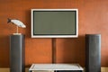 Interior with LCD television set Royalty Free Stock Photo