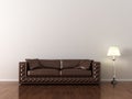 Interior, leather sofa