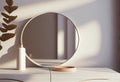 Interior of light room with luxury dressing table and mirrors, AI Generated Royalty Free Stock Photo