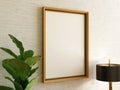 Interior Living Room Photo Frame Realistic Mockup. 3D Rendering, 3D illustration Royalty Free Stock Photo