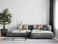 Interior Living Room Wall Mock Up Background