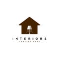 Interior logo design illustration.House and furniture symbol vector template	. Royalty Free Stock Photo